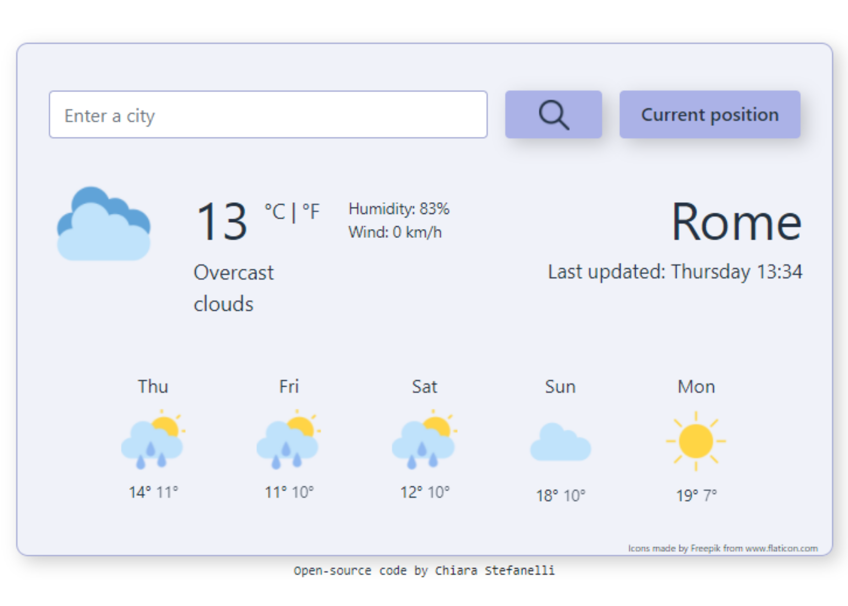 Weather website preview